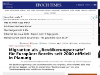 Bild zum Artikel: „Bevölkerungsaustausch“ in Europa: Bereits seit 2000 offiziell in Planung