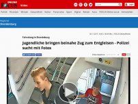 Bild zum Artikel: Fahndung in Brandeburg - Jugendliche bringen beinahe Zug zum Entgleisen - Polizei sucht mit Fotos