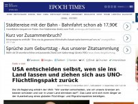 Bild zum Artikel: USA entscheiden selbst, wen sie ins Land lassen und ziehen sich aus UNO-Flüchtlingspakt zurück