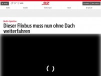 Bild zum Artikel: Dieser Flixbus muss nun ohne Dach weiterfahren