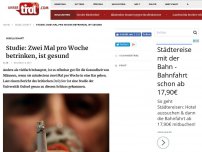 Bild zum Artikel: Studie: Zwei Mal pro Woche betrinken, ist gesund