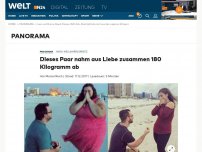 Bild zum Artikel: Dieses Paar nahm aus Liebe zusammen 180 Kilogramm ab