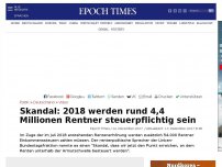 Bild zum Artikel: „Skandal“: 2018 werden rund 4,4 Millionen Rentner steuerpflichtig sein