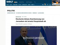 Bild zum Artikel: Deutsche lehnen Anerkennung von Jerusalem als Israels Hauptstadt ab