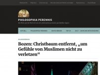 Bild zum Artikel: Bozen entfernt Christbaum vor Rathaus, um die Gefühle von Muslimen nicht zu verletzen