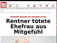 Bild zum Artikel: Demenz-Drama an Weihnachten - Rentner (86) tötete  Ehefrau aus Mitgefühl