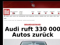 Bild zum Artikel: Brandgefährlich! - Audi ruft 330 000 Autos zurück