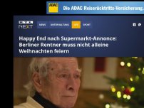 Bild zum Artikel: Happy End nach Supermarkt-Annonce: Berliner Rentner muss nicht alleine Weihnachten feiern