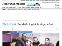 Bild zum Artikel: Ehrlichkeit: Fundstück gleich abgeliefert