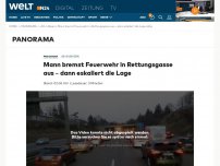 Bild zum Artikel: Mann bremst Feuerwehr in Rettungsgasse aus – dann eskaliert die Lage