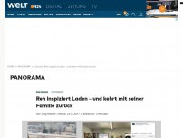 Bild zum Artikel: Reh inspiziert Laden – und kehrt mit seiner Familie zurück