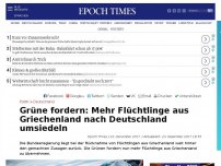 Bild zum Artikel: Grüne fordern: Mehr Flüchtlinge aus Griechenland nach Deutschland umsiedeln