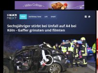 Bild zum Artikel: Tragischer Unfall auf der A4 bei Köln: Sechsjähriger stirbt auf dem Weg zum Weihnachtsfest