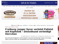 Bild zum Artikel: Freiburg: Junger Syrer verletzt Polizist mit Kopfstoß – Diensthund verteidigt Herrchen