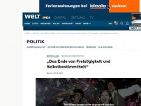 Bild zum Artikel: „Das Ende von Freizügigkeit und Selbstbestimmtheit“