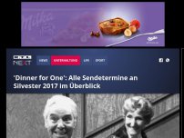 Bild zum Artikel: 'Dinner for One': Alle Sendetermine an Silvester 2017 im Überblick