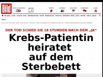 Bild zum Artikel: Tod kam kurz nach dem „Ja“ - Krebs-Patientin heiratet auf dem Sterbebett