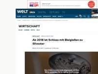 Bild zum Artikel: Ab 2018 ist Schluss mit Bleigießen zu Silvester