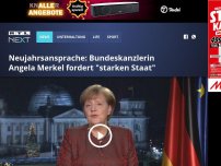 Bild zum Artikel: Neujahrsansprache: Bundeskanzlerin Angela Merkel fordert 'starken Staat'