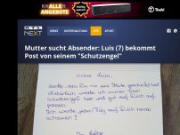 Bild zum Artikel: Mutter sucht Absender: Luis (7) bekommt Post von seinem 'Schutzengel'