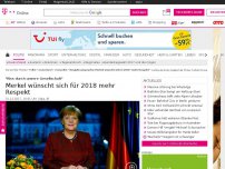Bild zum Artikel: Neujahrsansprache: Angela Merkel wünscht sich für 2018 mehr Respekt