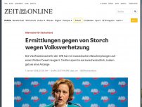 Bild zum Artikel: Alternative für Deutschland: Ermittlungen gegen von Storch wegen Volksverhetzung