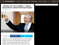 Bild zum Artikel: „Meiner ist noch größer“: Häupl präsentiert seinen Rotwein-Knopf