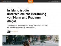 Bild zum Artikel: In Island ist die unterschiedliche Bezahlung von Mann und Frau nun illegal