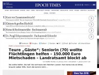 Bild zum Artikel: Teure „Gäste“: Seniorin (70) wollte Flüchtlingen helfen – 150.000 Euro Mietschaden – Landratsamt blockt ab