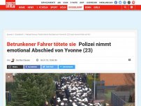 Bild zum Artikel: Betrunkener Fahrer tötete sie: So emotional nimmt die Polizei Abschied von Yvonne (23)