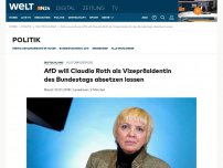 Bild zum Artikel: AfD will Claudia Roth als Vizepräsidentin des Bundestags absetzen lassen