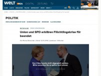 Bild zum Artikel: Union und SPD erklären Flüchtlingskrise für beendet