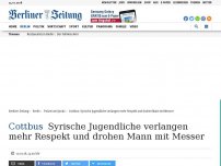 Bild zum Artikel: Cottbus: Syrische Jugendliche verlangen mehr Respekt und drohen Mann mit Messer