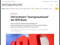 Bild zum Artikel: Große Koalition: CSU kritisiert 'Zwergenaufstand' der SPD-Basis