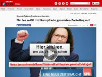 Bild zum Artikel: Gesamte Rede der Fraktionsvorsitzenden - Schulz das Amt gerettet? Nahles reißt mit Kampfrede gesamten Parteitag mit