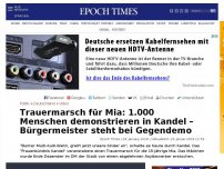 Bild zum Artikel: Trauermarsch für Mia: 1.000 Menschen demonstrieren in Kandel – Bürgermeister steht bei Gegendemo