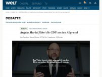 Bild zum Artikel: Angela Merkel führt die CDU an den Abgrund