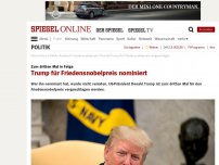 Bild zum Artikel: Zum dritten Mal in Folge: Trump für Friedensnobelpreis nominiert