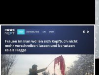 Bild zum Artikel: Frauen im Iran wollen sich Kopftuch nicht mehr vorschreiben lassen und benutzen es als Flagge