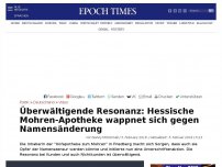 Bild zum Artikel: Überwältigende Resonanz: Hessische Mohren-Apotheke wappnet sich gegen Namensänderung