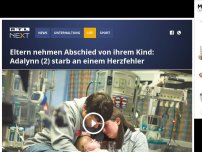 Bild zum Artikel: Eltern nehmen Abschied von ihrem Kind: Adalynn (2) starb an einem Herzfehler