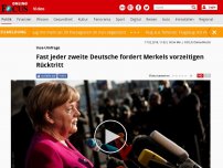 Bild zum Artikel: Insa-Umfrage  - Fast jeder zweite Deutsche fordert Merkels vorzeitigen Rücktritt