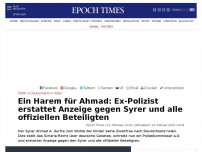 Bild zum Artikel: Ein Harem für Ahmad: Ex-Polizist erstattet Anzeige gegen Syrer und alle offiziellen Beteiligten