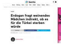 Bild zum Artikel: Erdogan fragt Mädchen indirekt, ob sie für die Türkei auch sterben würde
