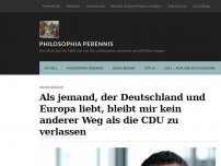 Bild zum Artikel: Als jemand, der Deutschland und Europa liebt, bleibt mir kein anderer Weg als die CDU zu verlassen
