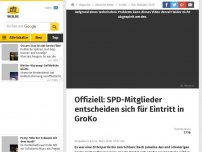 Bild zum Artikel: Offiziell: SPD-Mitglieder entscheiden sich für Eintritt in GroKo