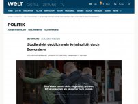 Bild zum Artikel: Studie sieht deutlich mehr Kriminalität durch Zuwanderer