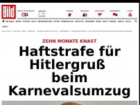 Bild zum Artikel: Zehn Monate Knast - Haftstrafe für Hitlergruß beim Karnevalsumzug