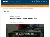 Bild zum Artikel: AfD-Politiker will 600 Suppen spenden - Tafeln lehnen ab