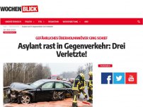 Bild zum Artikel: Asylant rast in Gegenverkehr: Drei Verletzte!